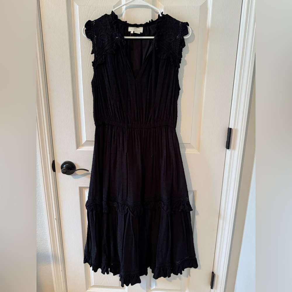 kate spade Black Ruffled Midi Dress